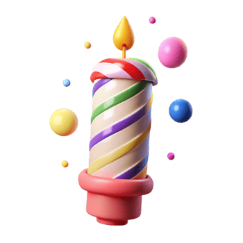 extraordinary minimalist Birthday Candle with Colorful Sprinkles Transparent for Sweet Treats high quality png