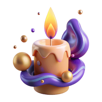 magnificent modern Birthday Candle with Flame and Glow Isolated for Festive Projects detailed png