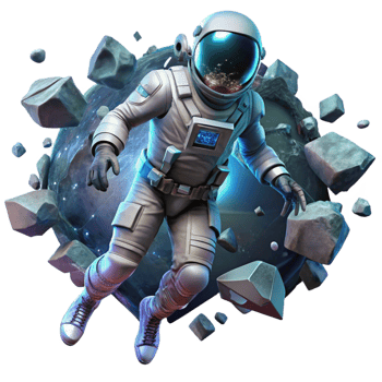 dramatic abstract A Lone Astronaut Clad in a detailed png