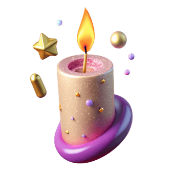 stunning abstract Birthday Candle with Glittery Flame Transparent for Magical Effects genuine png