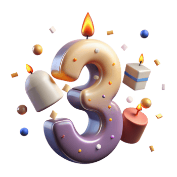 vibrant vintage Birthday Candle with Number 1 Cutout for First Birthday png