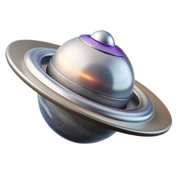 beautiful abstract A Sleek Silver Spaceship Orbiting a exclusive png