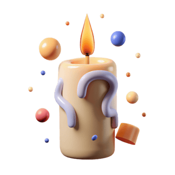 vibrant abstract Birthday Candle with Smoke Plume Cutout for Dramatic Effect genuine png