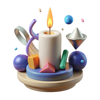 extraordinary creative Birthday Candle with Straight Base Isolated for Simple Decorations original png