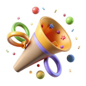 beautiful minimalist Birthday Party Horn Noisemaker Isolated original png