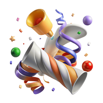 impressive artistic Birthday Streamers Curled Design Transparent high resolution png