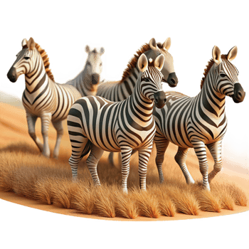 impressive vintage A herd of zebras migrating across the African savanna, panoramic wildlife photography, warm afternoon light high quality png