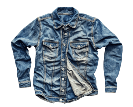 An old denim jacket on a black background png