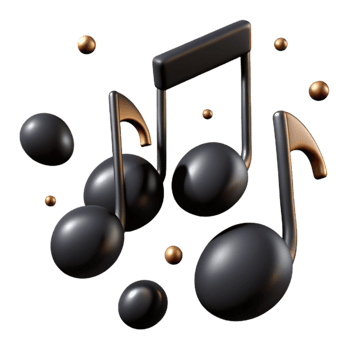 extraordinary rustic Black Music Notes Isolated for Dark Mode Designs premium png
