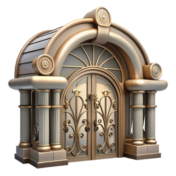 impressive rustic Art Nouveau metro station entrance, intricate floral motifs, wrought iron details, soft ambient light, Art Deco painting genuine png