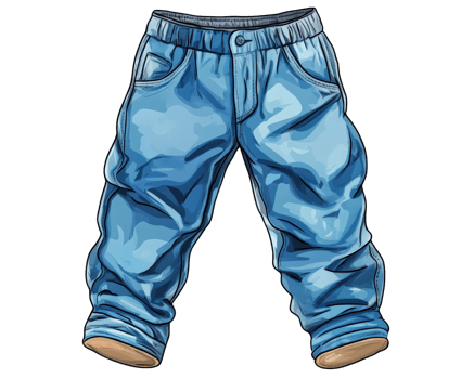 Blue jeans on a black background png