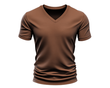 A brown v - neck t - shirt on a black background png