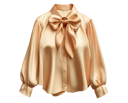 A women's blouse with a bow on the front png