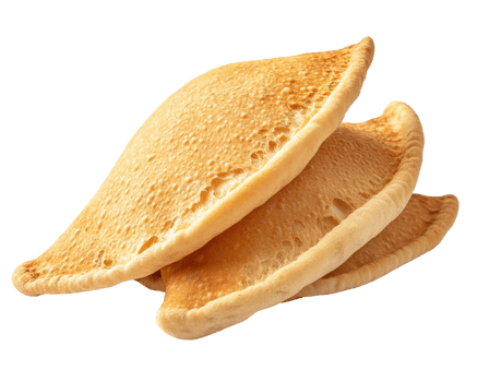 Crispy flatbreads stacked, showcasing golden brown texture and airy layers. Perfect for dipping or as side dish png