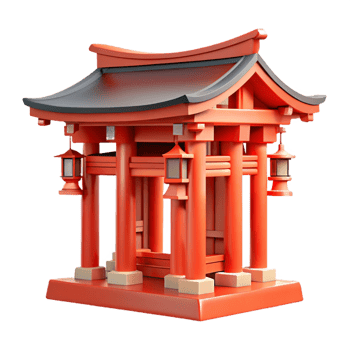 elegant traditional Traditional Japanese temple, intricate wooden details, red lacquer, ornate carvings, soft diffused light, architectural photography high resolution png