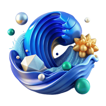 elegant minimalist Blue Ocean Wave Abstract Art Cutout for Wall Art professional png