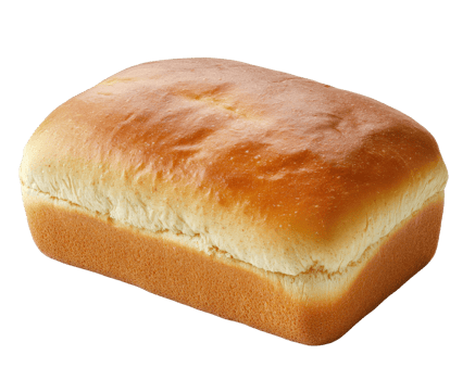 Freshly baked loaf of bread with golden crust and soft interior, perfect for sandwiches or toast png