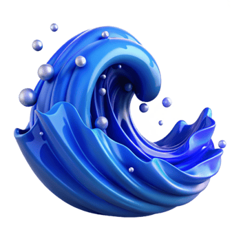 vibrant minimalist Blue Water Wave Ripple Isolated for Ocean Projects png