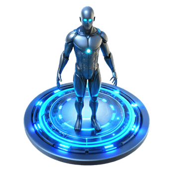 stunning classic A Lone Cyborg with Glowing Blue genuine png