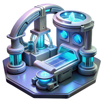 serene classic A Futuristic Medical Bay with Glowing genuine png