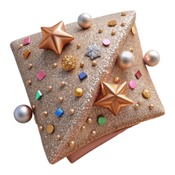 elegant rustic Canvas Texture with Sequins Sparkling Effect Isolated for Party Decorations premium png