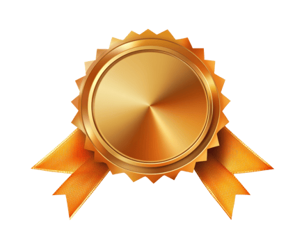Golden award ribbon illustration png