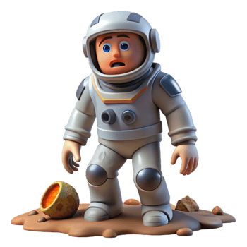 stunning traditional A Lone Astronaut with a Damaged high quality png