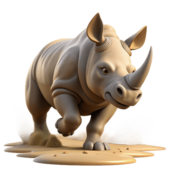 elegant rustic A Rhinoceros Charging Through the 4K png