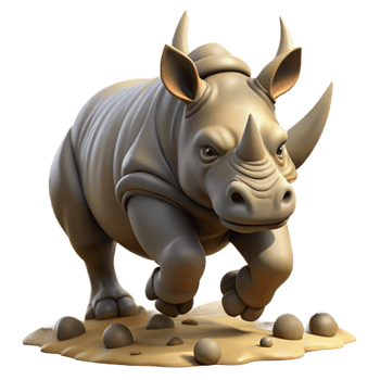 impressive minimalist A Rhinoceros Charging Through the 4K png