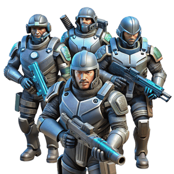 extraordinary creative A Group of Futuristic Soldiers with authentic png