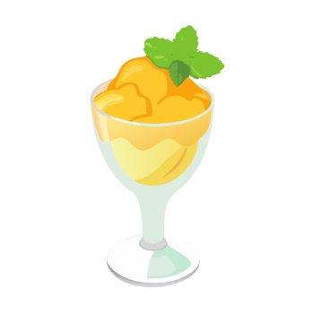 Refreshing mango sorbet delight kitchen food photography cozy atmosphere close-up view summer treat png