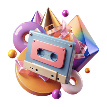 impressive creative Cassette Tape and Vinyl Record Cutout genuine png