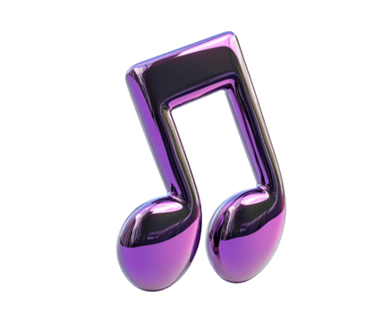 shiny purple musical note symbolizing creativity and harmony. This vibrant design captures essence of music and artistic expression png