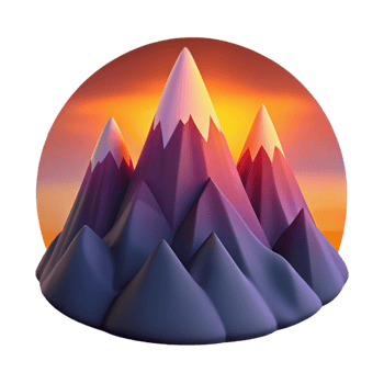 elegant abstract A mountain range silhouetted against a vibrant sunset sky, panoramic view, dramatic lighting, authentic png