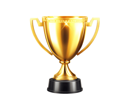 Golden trophy symbolizing achievement success png