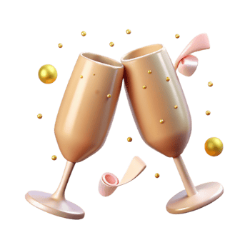 wonderful traditional Champagne Glasses Wedding Toast Transparent for Celebration Graphics professional png