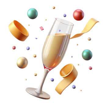 dramatic classic Champagne Glass Flutes Transparent Festive Toast authentic png
