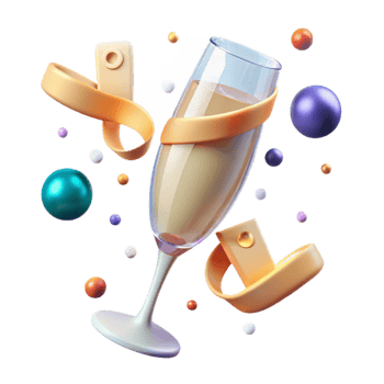 wonderful abstract Champagne Glass Flutes Transparent Festive Toast high quality png
