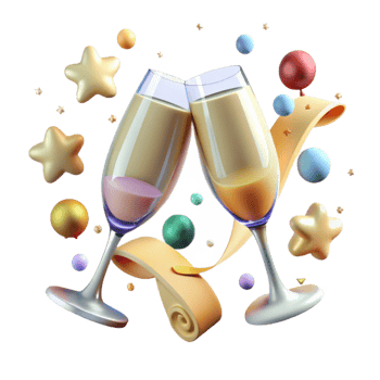 wonderful traditional Champagne Glass Toast Celebration Cutout exclusive png