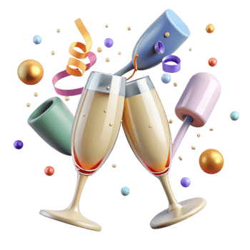 extraordinary contemporary Champagne Glass Toast Celebration Cutout high quality png