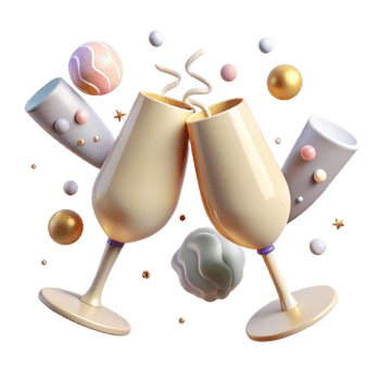 dramatic rustic Champagne Glass Toast Cutout with Two Glasses Clinking png