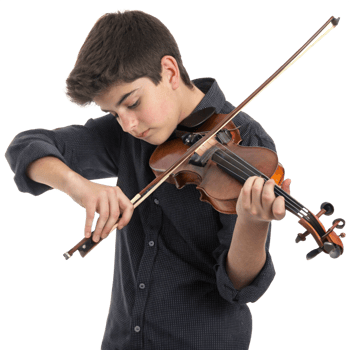 Teenage boy practicing violin music studio portrait indoor close-up passion for music png
