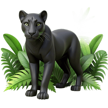 extraordinary contemporary A stealthy panther stalking through dense jungle foliage, illuminated by dappled sunlight, painted in a realistic, wildlife photography style genuine png