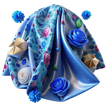 wonderful creative Chintz Fabric Texture Blue Floral Print Cutout exclusive png