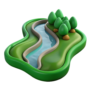magnificent traditional A winding river seen from above, meandering through a green valley, aerial perspective, natural light 4K png