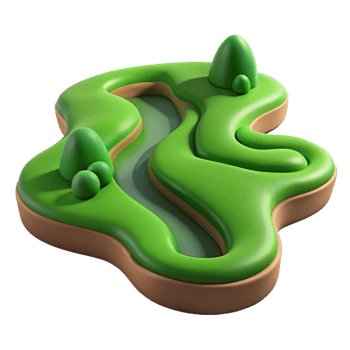 serene vintage A winding river seen from above, meandering through a green valley, aerial perspective, natural light detailed png
