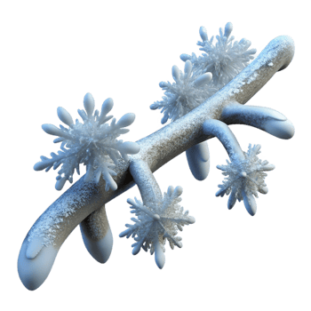 magnificent vintage A branch covered in snow, delicate ice crystals, wintery palette, soft lighting authentic png