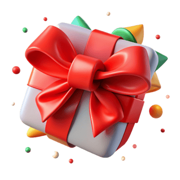 serene classic Christmas Bow Red Ribbon Gift Wrapping Cutout premium png