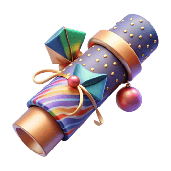 beautiful creative Christmas Cracker Festive Surprise Isolated for Party Design genuine png