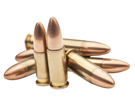 close up view of several bullets stacked together, showcasing their metallic casings and pointed tips. image highlights details of ammunition, emphasizing its design and craftsmanship png